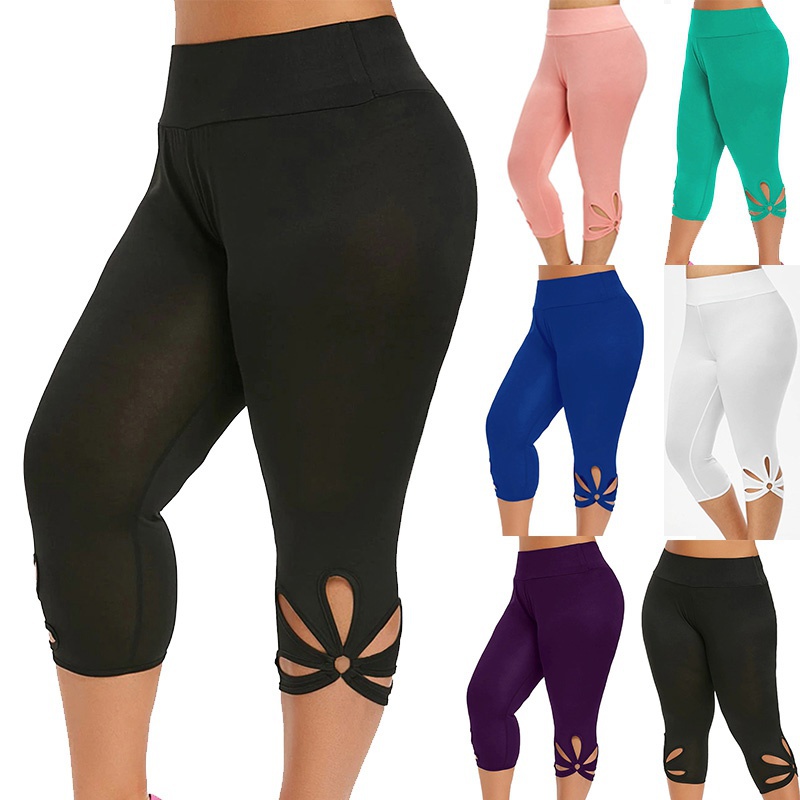 Legging feminina plus size estiramento essencial verão cintura elástica sem costura leggings casuais calças curtas capri leggins mujer