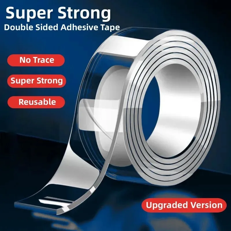 1/3/5M NANO เทปสองด้าน Heavy Duty แถบกาวโปร่งใส Strong Sticky อเนกประสงค์กันน้ําเครื่องเขียน