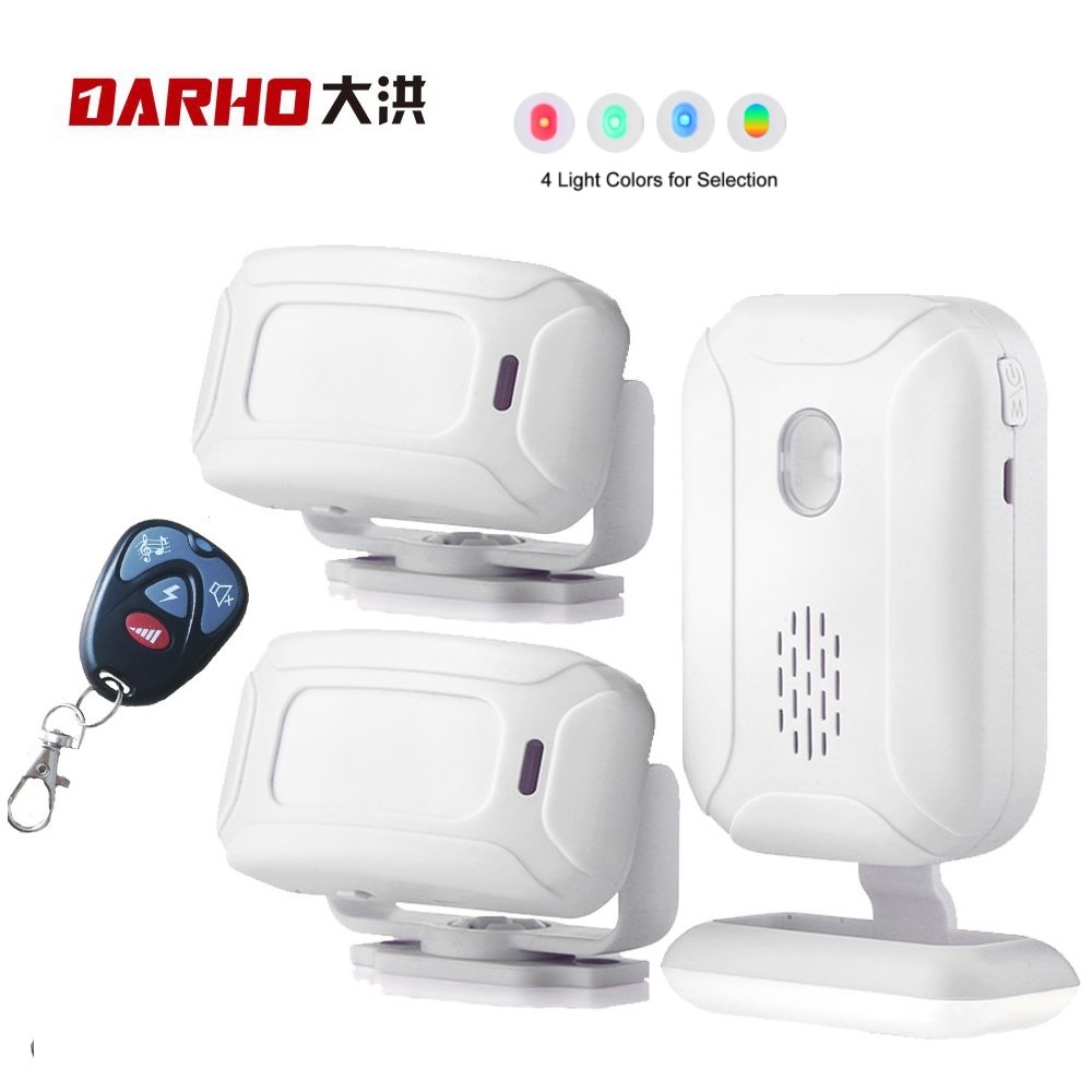 Darho Radar à micro-ondes infrarouge Composite double détection alarmes anti-cambriolage et Protection de la maison bienvenue magasin capteur de mouvement sonnettes