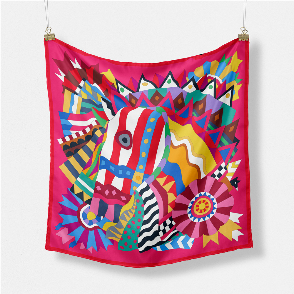 2023 Nieuwe 53*53Cm Zijde Satijn Haar Sjaal Vrouwen Zakdoek Gedrukt Vrouwelijke Vierkante Hoofd Bandana Kleine Hals Uitlaat hijab Lady Meisje