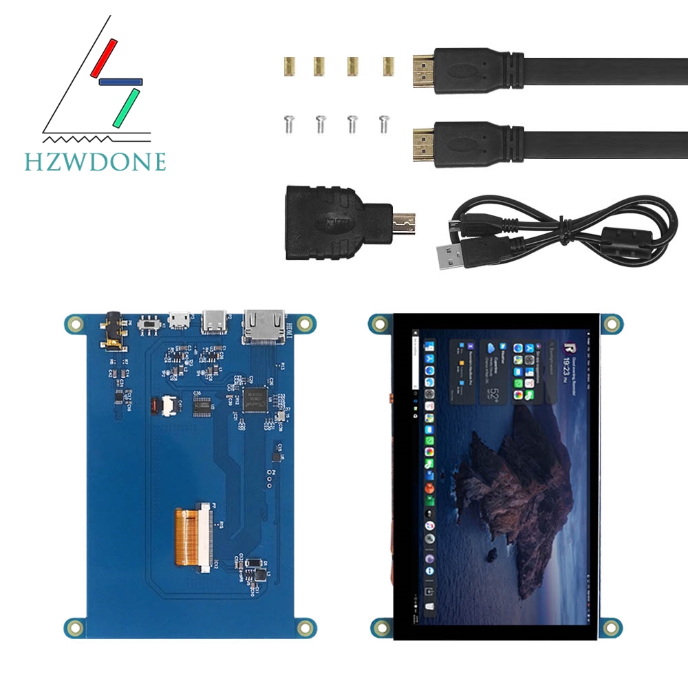 Monitor LCD HDMI de 5 pulgadas Ultra HD resolución 800*480 pantalla IPS pantalla táctil capacitiva sin controlador para Raspberry Pi 2B/3B/3B +/4B
