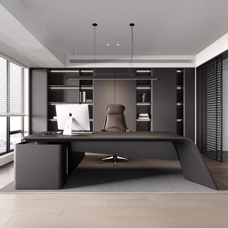 Lang directiebureau Modern houten luxe opbergruimte Receptie Bureau Esthetisch display Escrivaninha Trendy meubilair