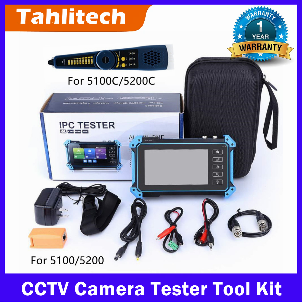 Тестер видеонаблюдения IPC-5200C Plus 8MP AHD CVI TVI SDI Тестер IP-камеры 32MP Тестер IP-камеры с сенсорным экраном Вход HDMI VGA