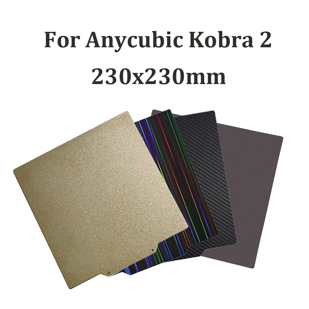 Voor Anycubic Kobra 230x230mm PEO PET Magnetische Bouwplaat Print Lente Staalplaat voor Anycubic Kobra, Kobra 2 Pro/Neo, Kobra Go