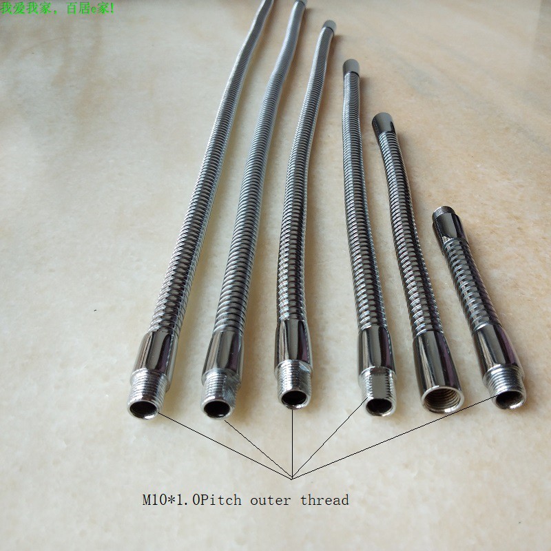 M10 led gooseneck led flexible holder lamp M10 Male+Female Chrome Metal Hose universal soft pipe Metal serpentine tubes DIY