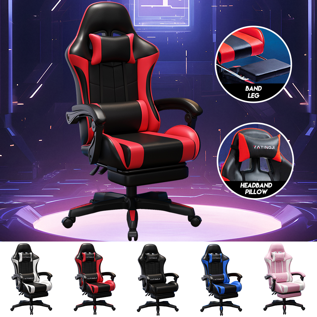 Silla para juegos PORIYA, asientos para ordenador de oficina, sillón reclinable ejecutivo de carreras de PU