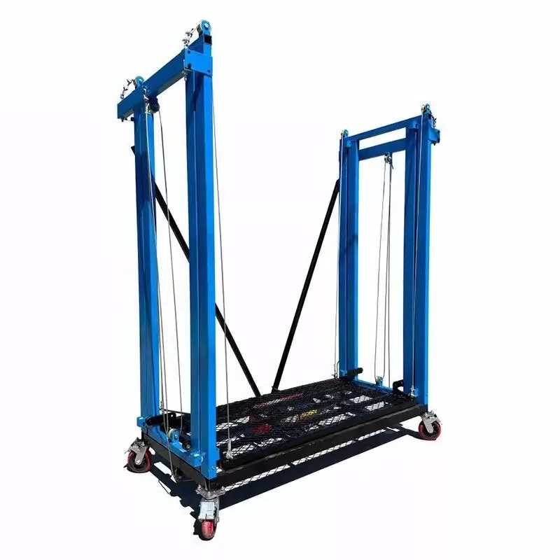 Sollevatore elettrico per impalcature con telecomando, altezza 2-10 m, capacità 500 kg, piattaforma di costruzione portatile in alluminio, regolabile e mobile