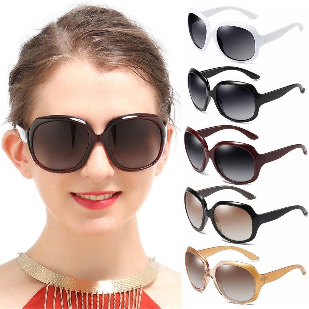 Shades Polarized Sunglasses for Women Square UV 400 Vintage Eyewear Elliptical Frame Oversized Sunglasses for Women & Men
