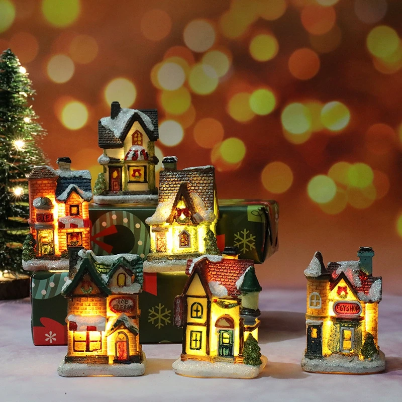 Weihnachts haus Licht Dekorationen für Zuhause Ornamente Kinder Weihnachts geschenk Neujahr 2022 Navidad Dekor Schlafzimmer Nachtlicht mit Batterie