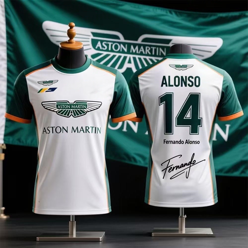 Aston Martin T-shirt Fernando Alonso nr. 14-T-shirt Spaanse Racers Team Racing Suit Sneldrogend motorfiets buitenshirt