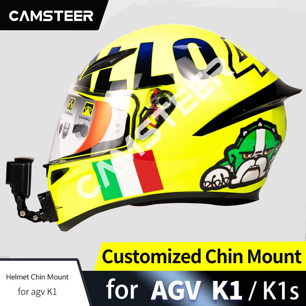 Für AGV K1 K1s Helm Maßgefertigte Aluminium-Kinnhalterung für GoPro Hero 12 11 10 9 Insta360 X4 X3 Ace Pro DJI Action 5Pro 4 3 Kamera