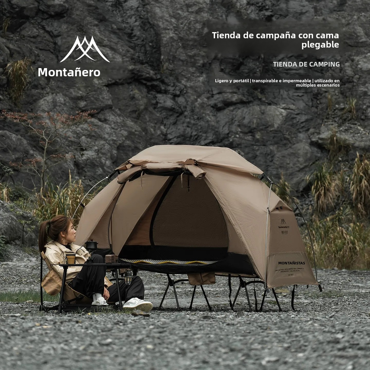 MOUNTAINHIKER 2026 Tienda de Campaña Individual Impermeable para Exteriores, Multiusos, para Senderismo y Viajes