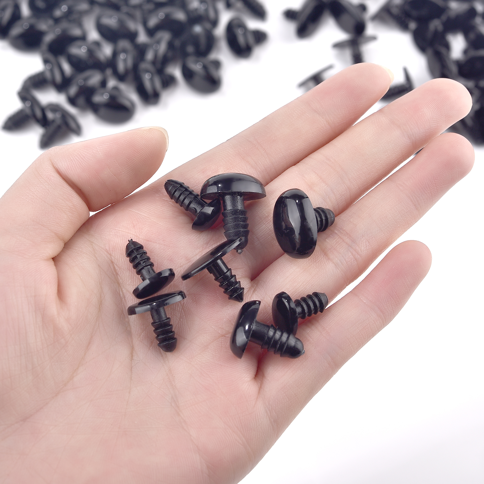50pcs Doll Accessories Black Plastic Plush Safety Noses Amigurumi for DIY Funny Toy Eyes Noses Anima Accessories Crafts Making