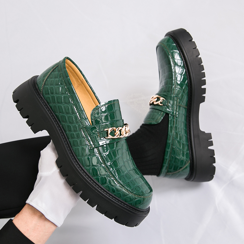 Luxus Marke männer Komfortable Dicken Sohlen Anti Slip Runde Kappe Oxford Schuhe Frühling Herren Party Bankett Casual Leder Schuhe