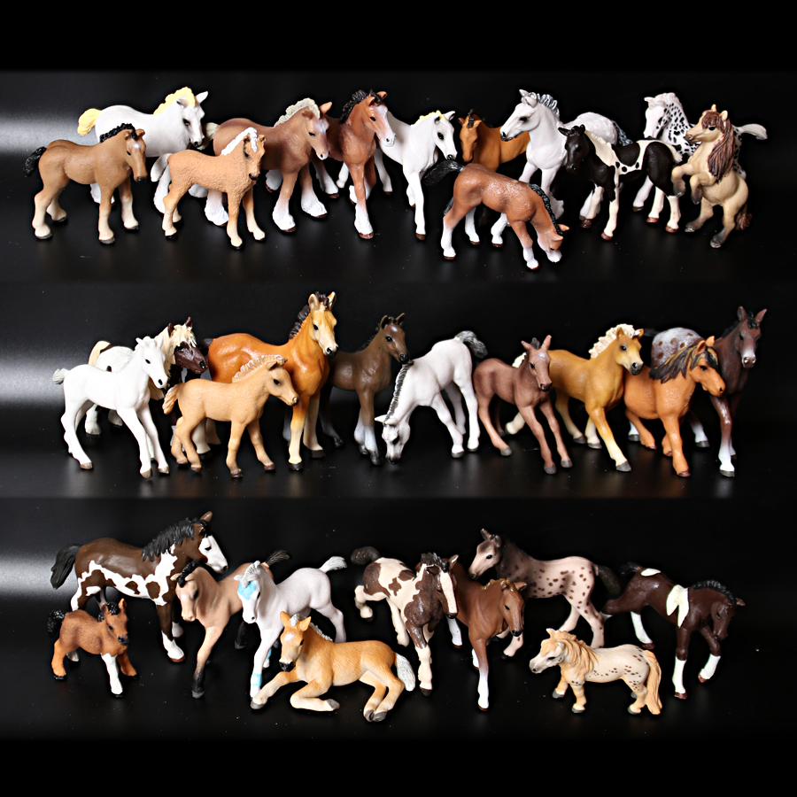 Modelos Realistas de Animais - Conjunto de Figuras de Cavalos e Pôneis Colecionáveis, Incluindo Hanoveriano, Andaluz, Appaloosa, Clydesdale, Árabe
