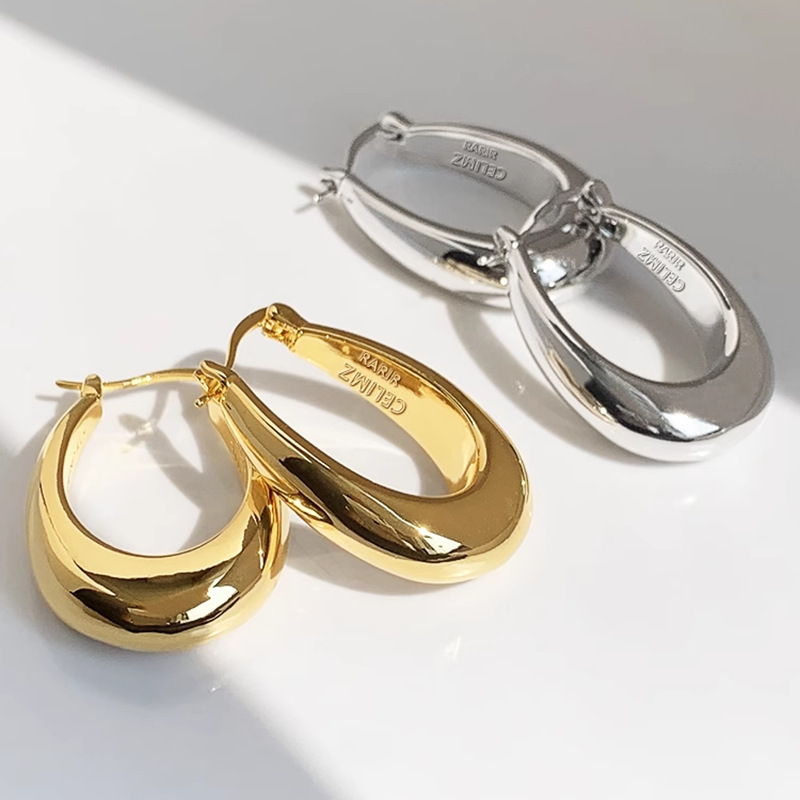 Ovale Vintage-Ohrringe aus 925er-Sterlingsilber für Damen, trendiger Ohrring-Schmuck, verhindert Allergien, Party-Accessoires, Geschenk