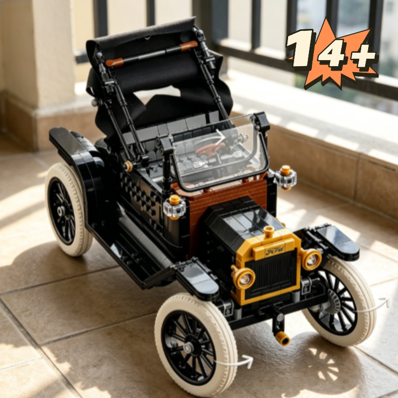 Op voorraad 1060 stuks Technische Retro Vintage High-tech Automodel T Bouwsteen Compatibele Ornamenten Speelgoed voor Volwassenen Feestcadeaus