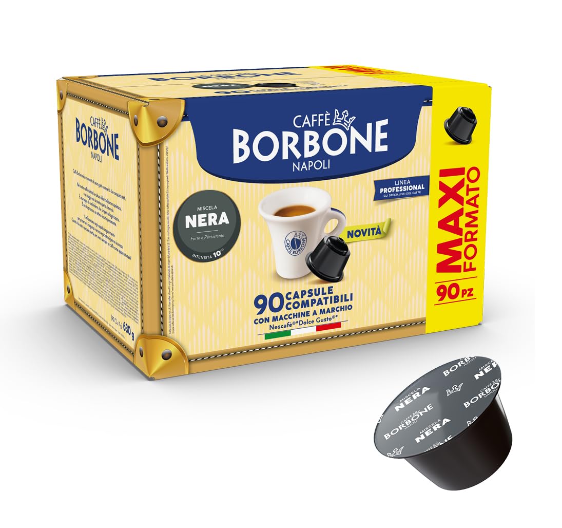 Cápsulas de café compatibles Bourbon For Sweet Gusto Nescafé, Mix Black, 90 piezas para 90 máquinas