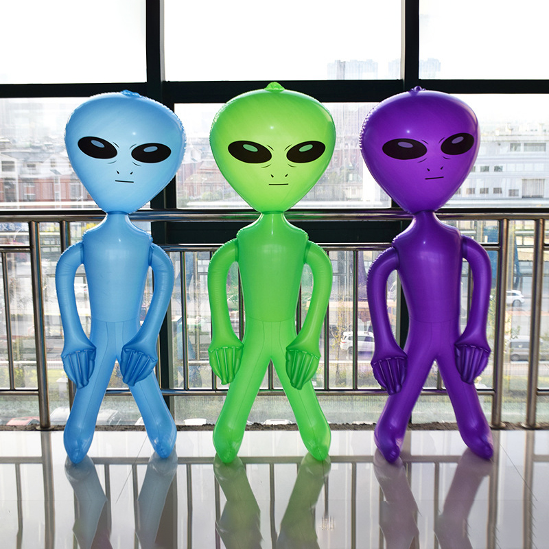 1pc Aufblasbare Alien Spielzeug PVC Alien Modell Thema Party Dekorative Requisiten Indoor Outdoor Festival Dekoration
