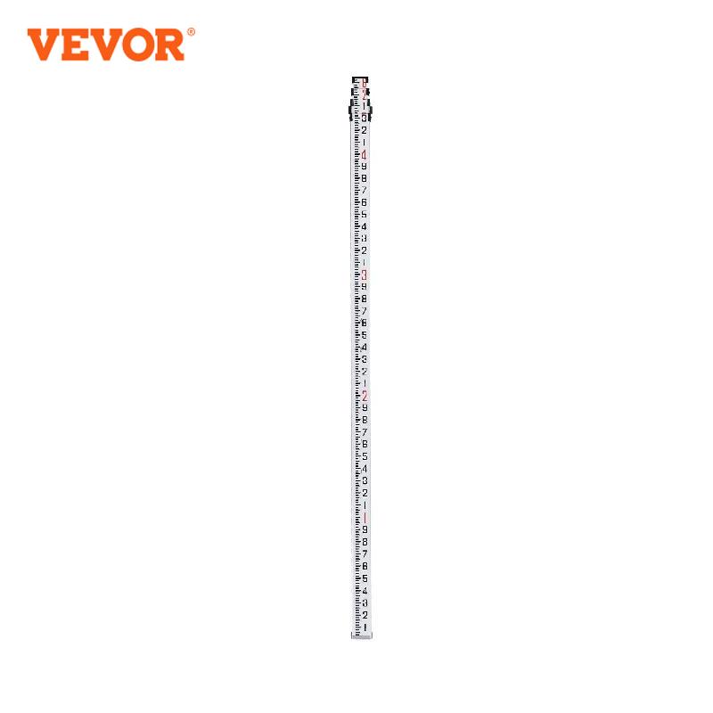 VEVOR Aluminum Grade Rod 4 Sections Telescopic Measuring Rod Double-Sided Scale 1/10ft Leveling Rod Stick Made of Aluminum Alloy