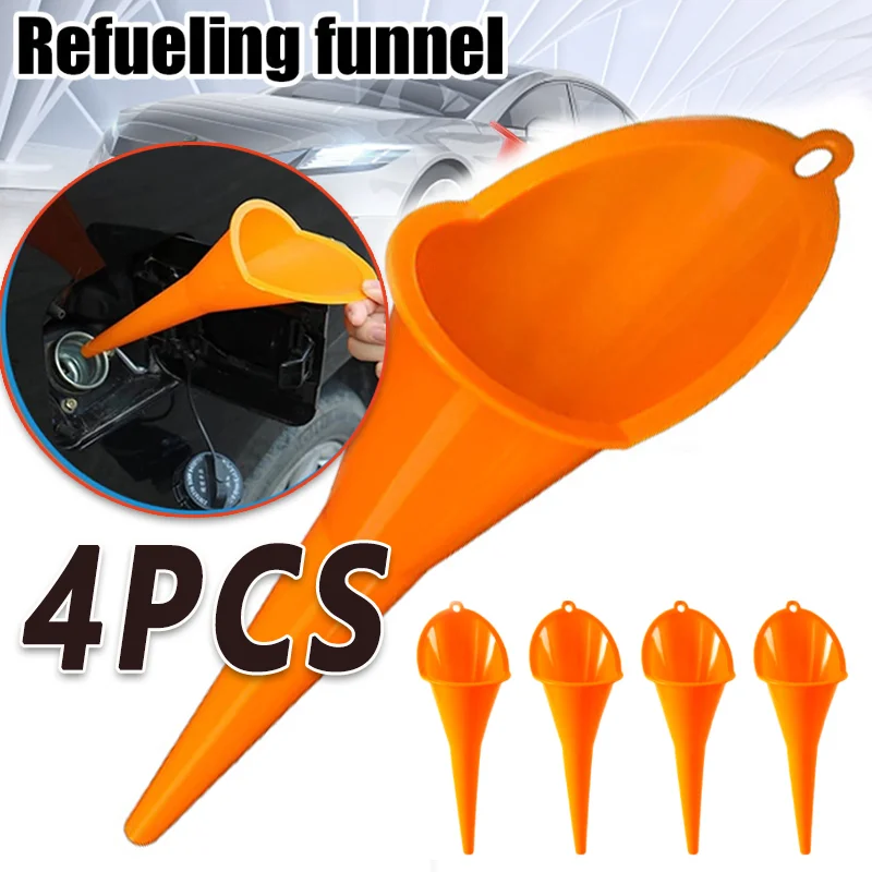 Car Long Stem Funnel Gasoline Oil Fuel Filling Tools Anti-splash Plastic Oil Funnel Motorcycle Refueling Tools Auto Accessories
