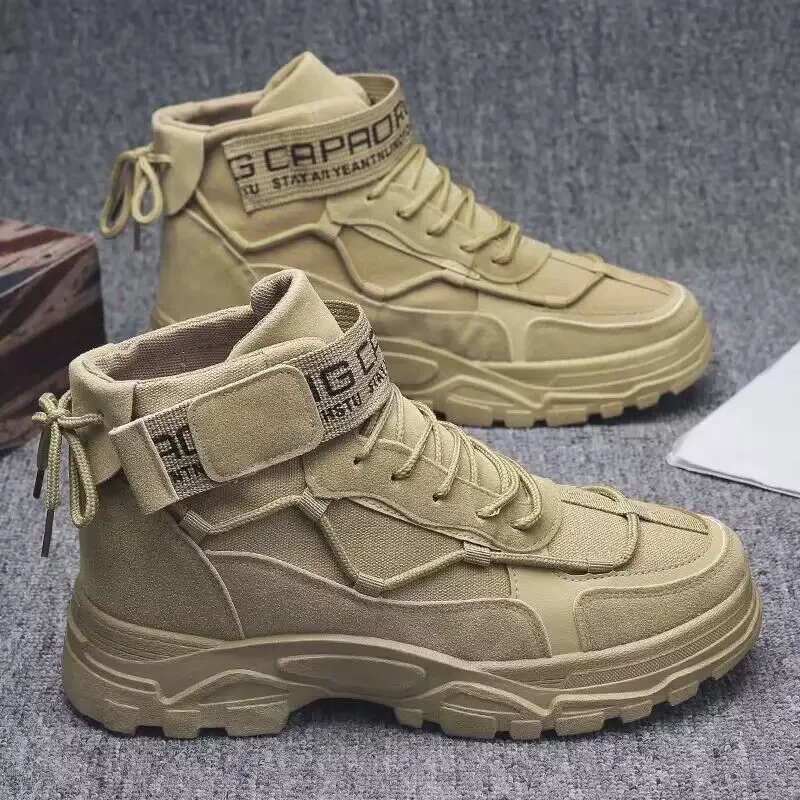 2025 Men Boots Tactical Military Combat Boots Men Ankle Boots  Outdoor Hiking Shoes Light Non-slip Men Desert Botas Working Shoe