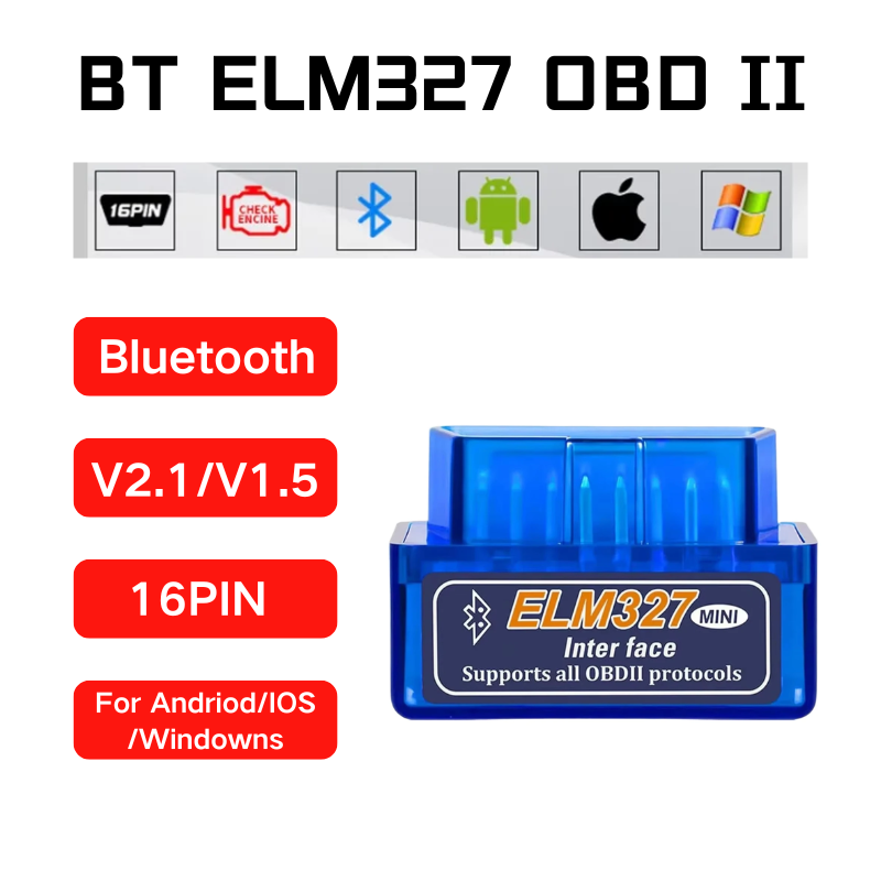 Mini elm327 v2.1/v1.5 bluetooth obd2 scanner leitor de código ferramentas de diagnóstico do carro verificar varredura do motor detector de falhas do carro motocicleta