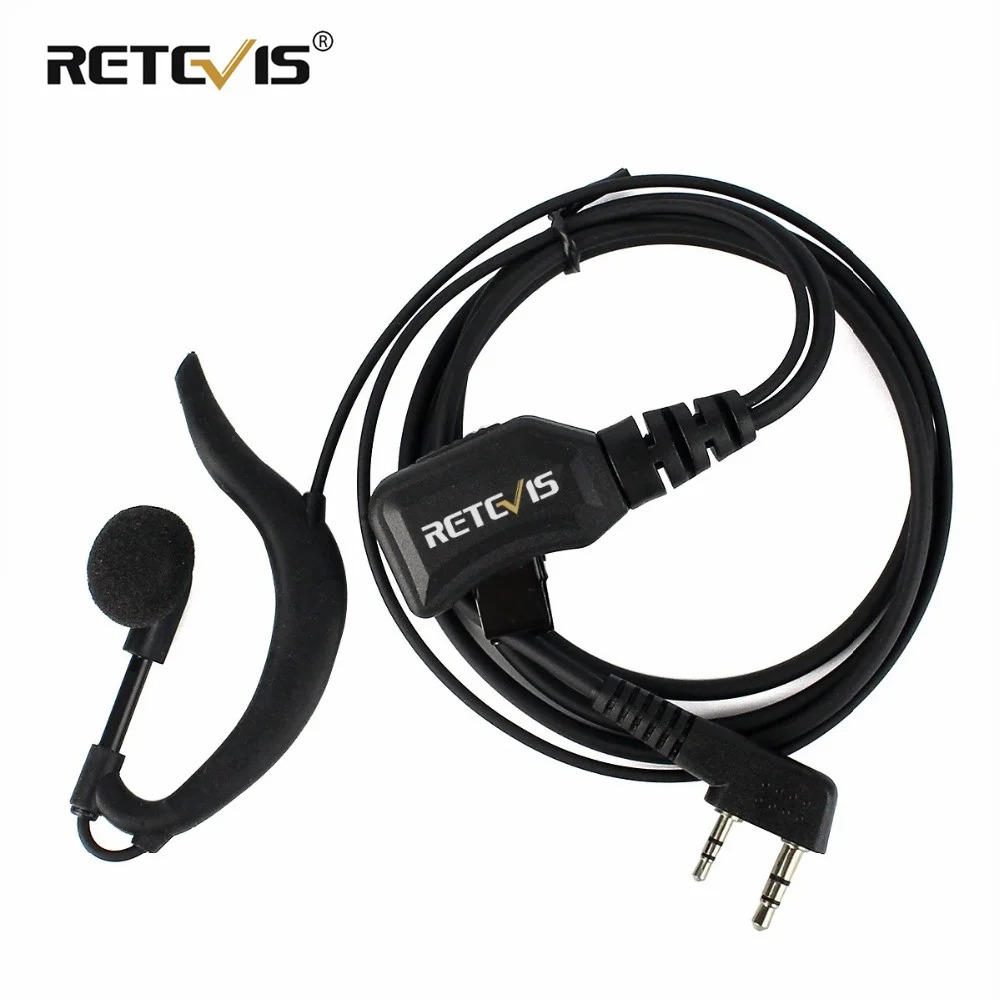 G Typ Einstellbare Lautstärke Ohrhörer PU Draht 2Pin PTT Kopfhörer Für Kenwood BaoFeng UV-5R für Quansheng UV K5 Retevis RT5R Radios