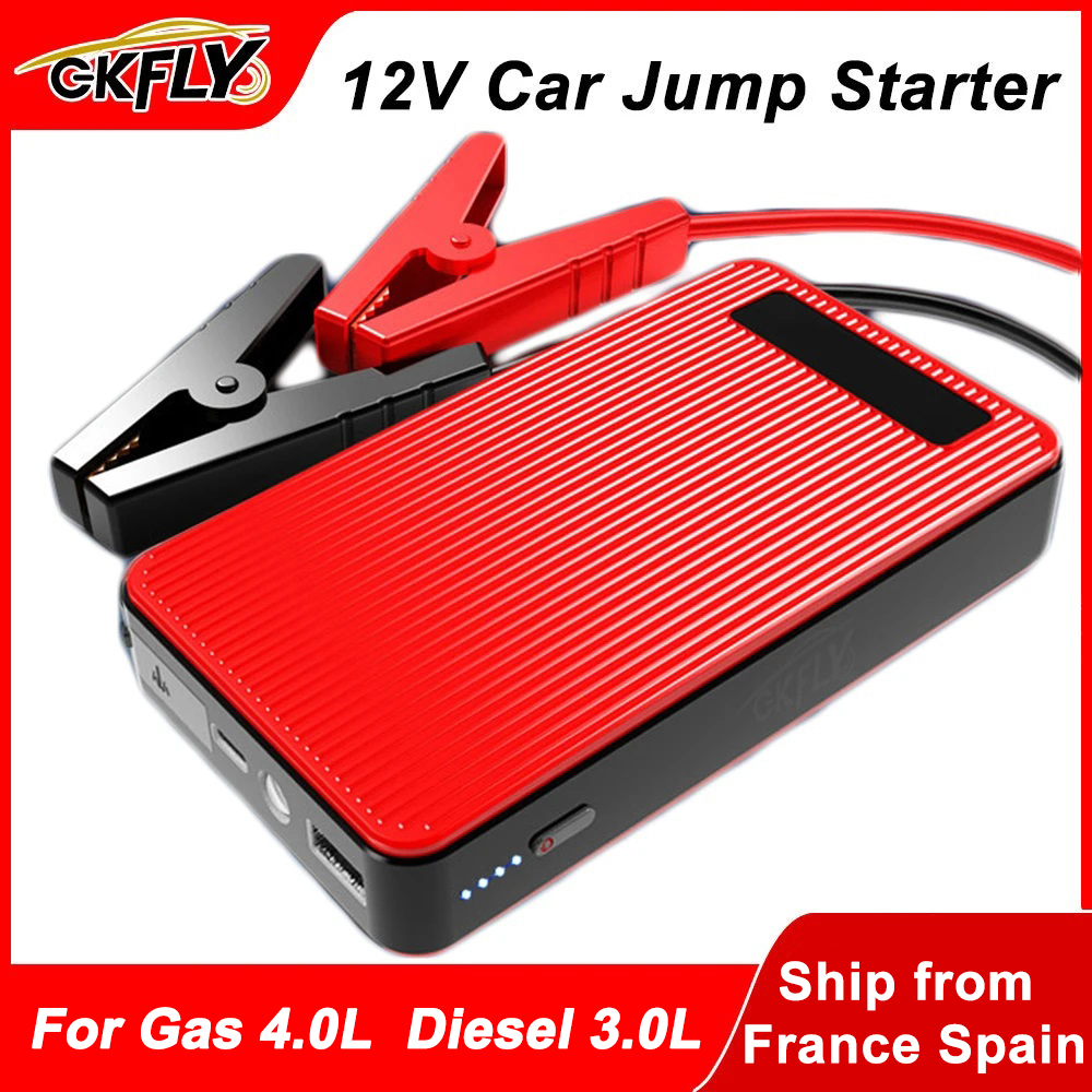 GKFLY Autobatterie-Starthilfe, 8000 mAh, tragbares Autobatterie-Booster-Ladegerät, 12 V, Startgerät, Notfall-Booster
