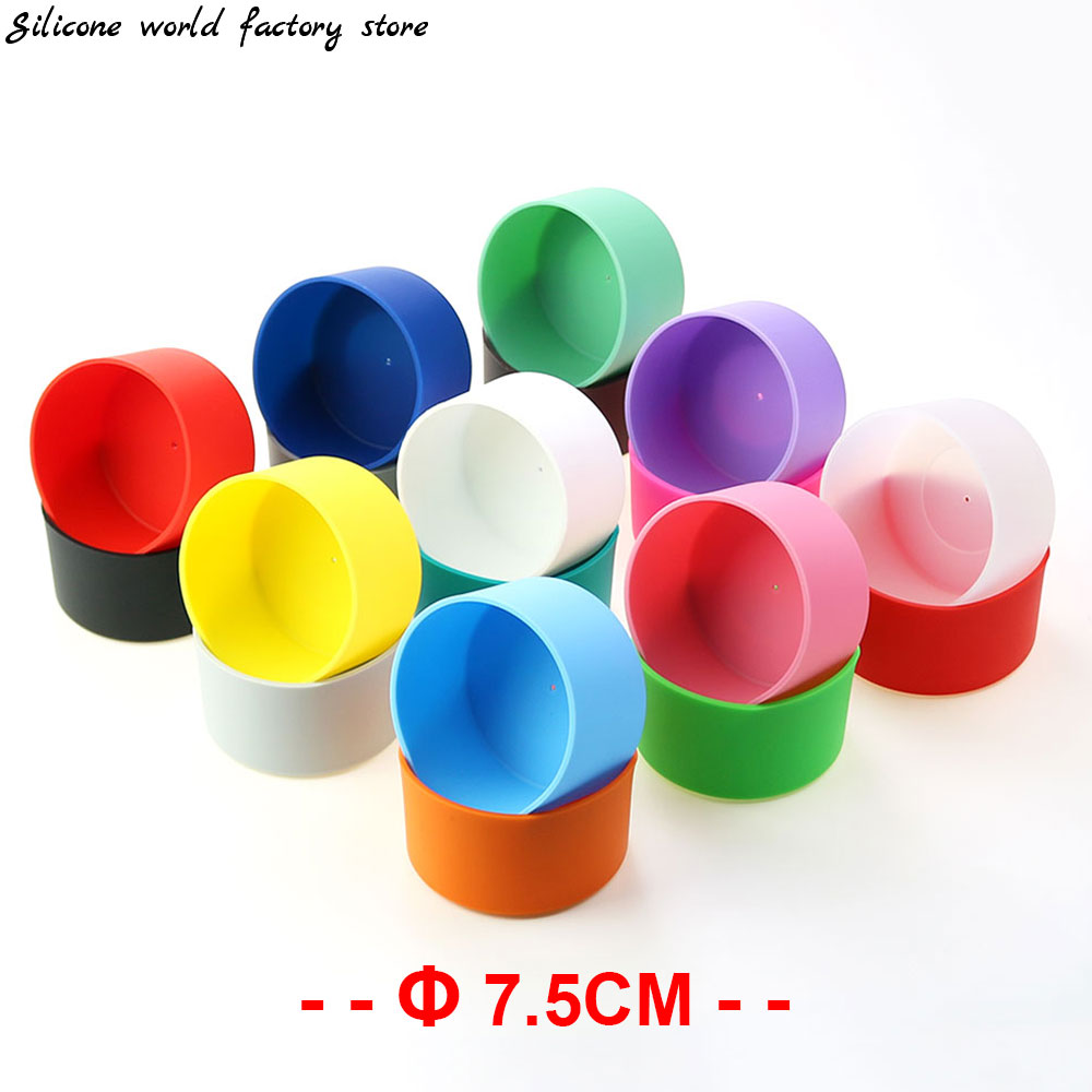 12oz-24oz 7.5cm copo de silicone capa inferior 75mm anti deslizamento anel inferior coaster manga bainha resistente ao desgaste isolamento térmico