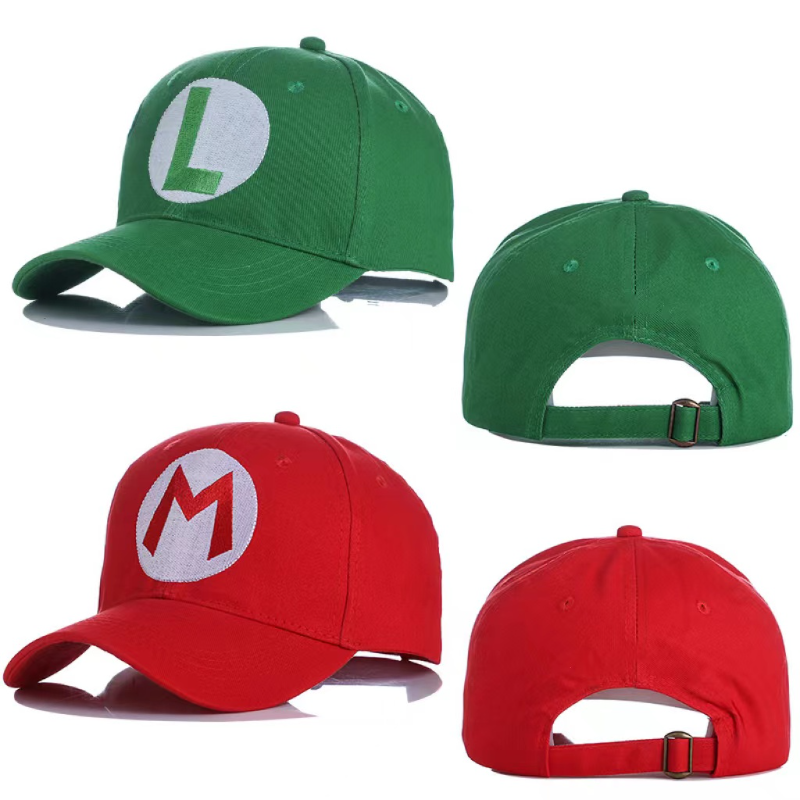 Super Baseball Cap Embroidery Sunshade Adjustable Anime Brothers Cartoon Game Cosplay Halloween Birthday Gift