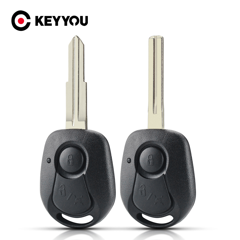 KEYYOU 10 pz 2 Bottoni Per Ssangyong Actyon Kyron Rexton Chiave di Controllo Remoto Borsette Fob Custodia Fob Lama Uncut Chiave Fob copertura