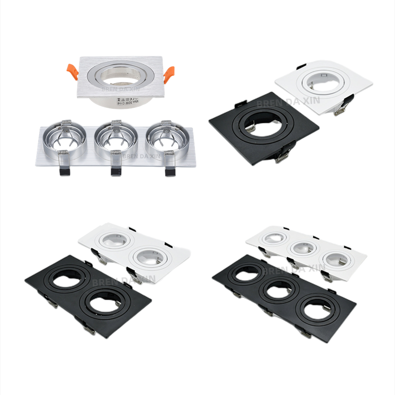 Vervangbare lamphouder Seiko aluminium spotlicht wit zwart enkel- en dubbelkop GU10 buis houder MR16 plafondlamp houder