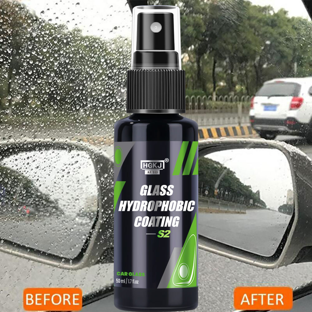 HGKJ Auto Glas Hydrophobe Beschichtung Spray Regenabweisend Automotive Antirain Clear View Nano Wasserdichtes Mittel Autopflege Detail
