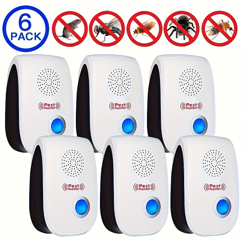 6pcs Electronic Plug-in Bug Repellent Control , Upgraded Soundwave Technology Insect Repellent , Pest Repellent for Home and