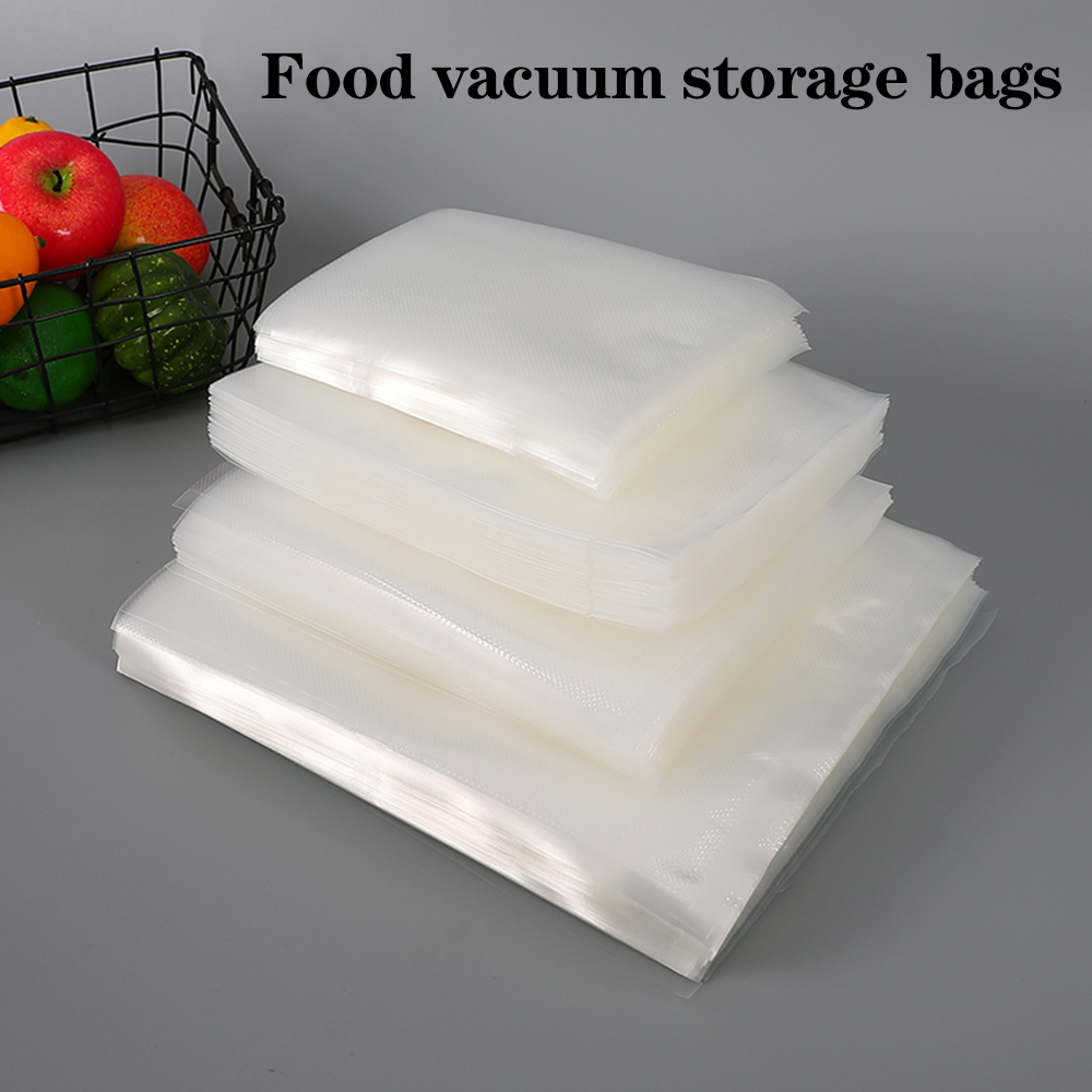50 buah/lot tas makanan vakum bebas BPA, tas penyimpanan bersegel vakum untuk penyimpanan makanan dan pengawet, tas penyegel vakum dapat digunakan kembali
