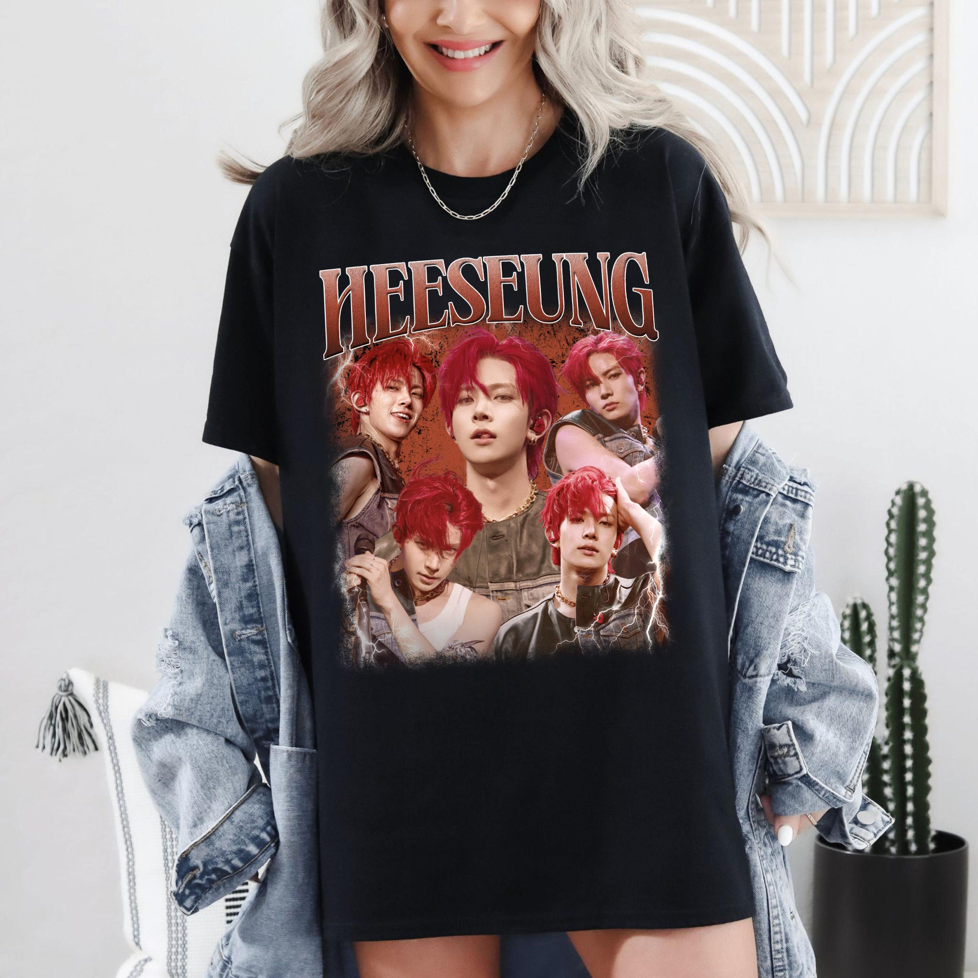 T-shirt da donna stampata Heeseung T-shirt a maniche corte con scollo rotondo neutro in puro cotone di tendenza primaverile/estiva