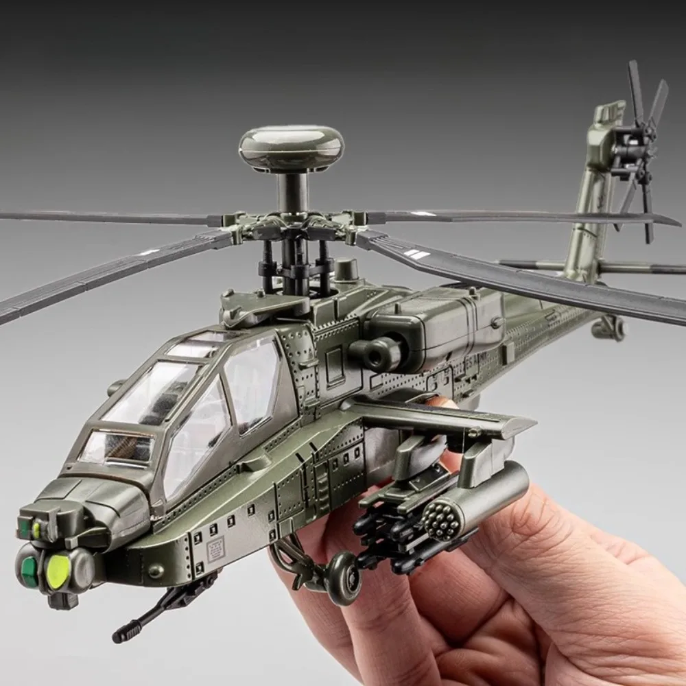 1:32 escala AH-64 modelo de avião brinquedo carro liga diecast hélice rotativa som luz modelos de veículos de combate para crianças presentes