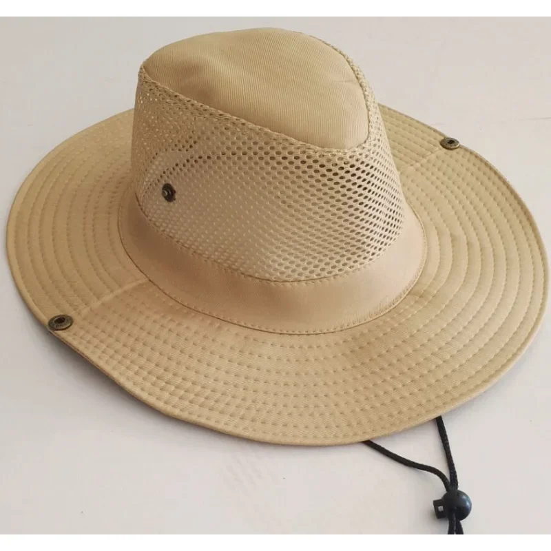 Topi memancing jaring musim panas topi nelayan matahari mendaki gunung keren kasual bersirkulasi topi Luar Ruangan (7 warna)