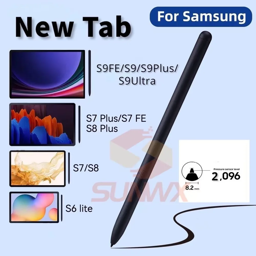 Lápiz óptico para tableta, lápiz táctil S Pen para Samsung Galaxy Tablet Tab S8 S9 S9FE S7 FE S6 Lite S7 + S8 + lápiz táctil sin Bluetooth