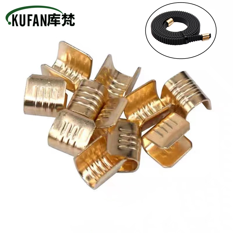 10 Uds GT2 correa de distribución hebilla de cobre correa de goma de sincronización abierta negra eje X Y piezas de impresora 3D ancho 6mm para Ender3 Ender5 CR10