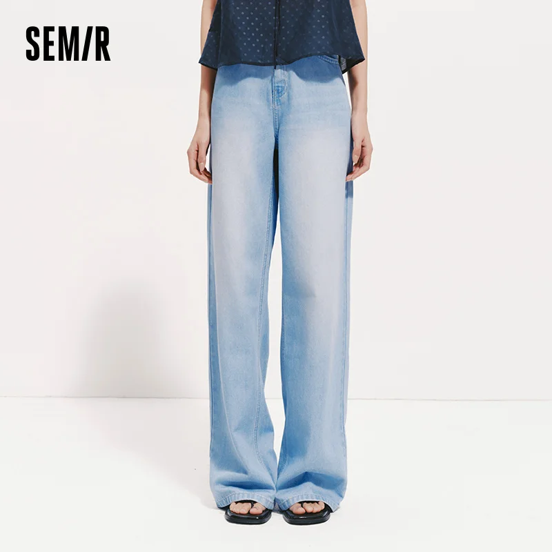 Pantalones de mezclilla Semir para mujer, sensación fresca, antibacterianos, de pierna ancha, que alargan la pierna, a la moda, largos hasta el suelo, Top de verano 2026