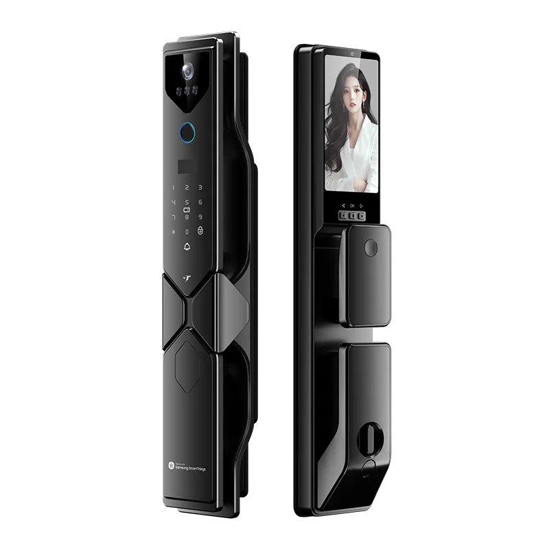 TLF For S93 Smart Door  Wooden -theft Home Security WiFi 3D Face Recognition Palm Vein Fingerprint Cloud 5-inch Indoor