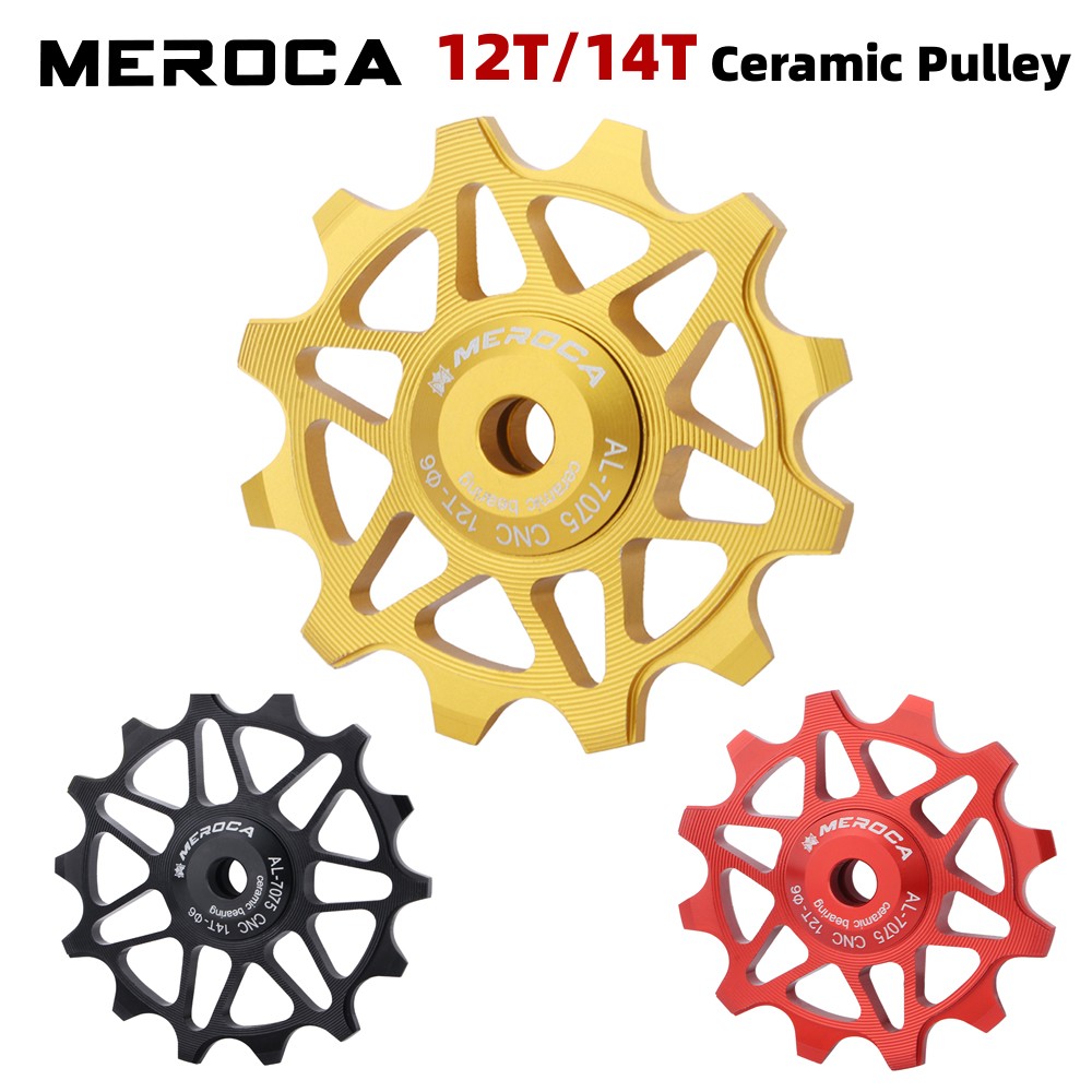MEROCA Keramische Katrollen 12/14T Fiets Derailleur 9v 10v 11v Achterderailleur Mtb katrollen Wiel Keramische Lager Road Mountainbike