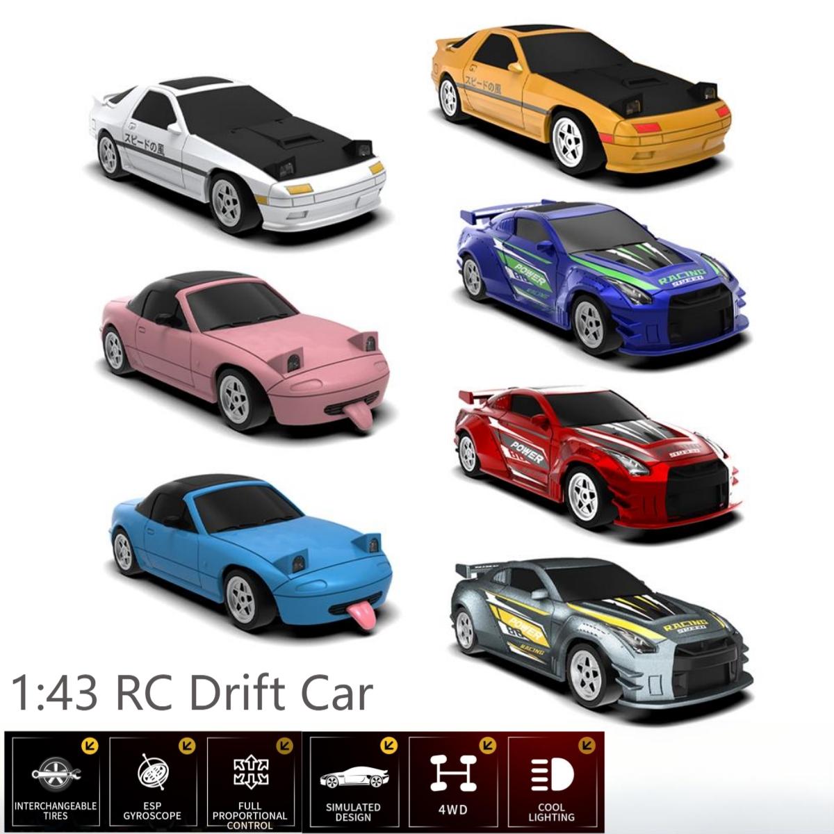 2.4G 1:43 RC Drift Auto met Gyroscoop 4WD Volledige Aandeel Afstandsbediening Auto JJRC C8827 Mini Racewagen Model jongen Speelgoed Gift