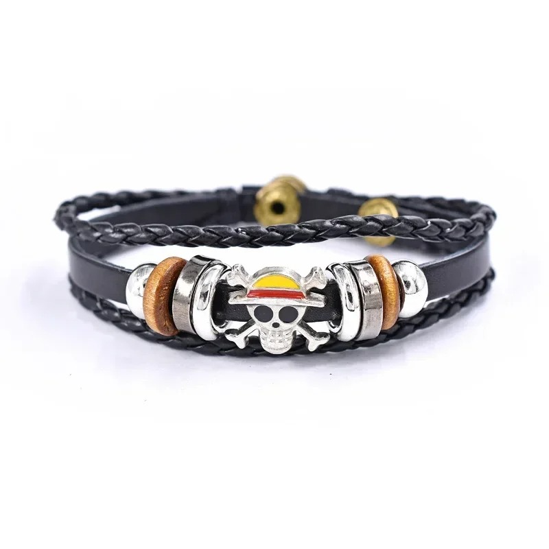 Anime Een Stuk Armband Luffy PU Armband Cosplay Accessoires Strohoed Piraat Sieraden Lederen Armband Verjaardagscadeautjes