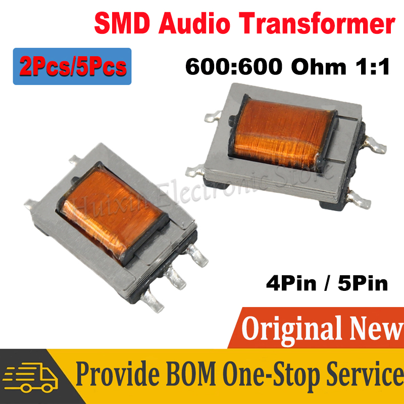 Transformador de Áudio SMD Permalloy com Relação de Impedância 600:600 ohm, Transformador de Isolamento 1:1, Transformador de Sinal Digital Ni-Fe