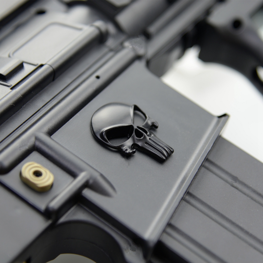 Novo adesivo de metal de caveira 30*20mm para ar15 ar10 ak47 m4 m16 1911 usp m92 glock g17 19 airsoft rifle pistola acessórios de caça