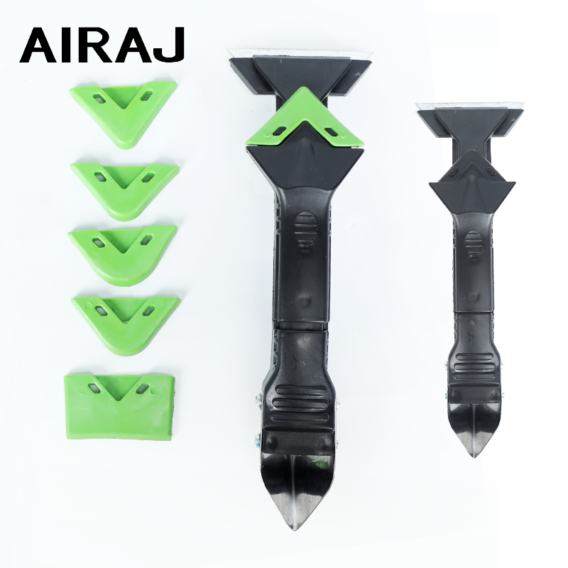 AIRAJ 5in1 Silicone Remover Sealant Smooth Scraper Caulk Finisher Grout Kit Tools Floor Mould Removal Hand Tools Set Accessories