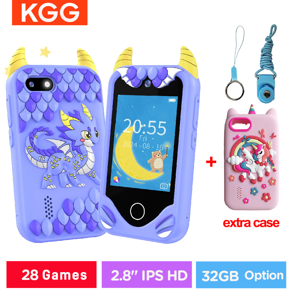 Novas crianças telefone inteligente brinquedo mini telefone inteligente brinquedos 28 jogos câmera dupla leitor de vídeo música meninos meninas presentes aniversário